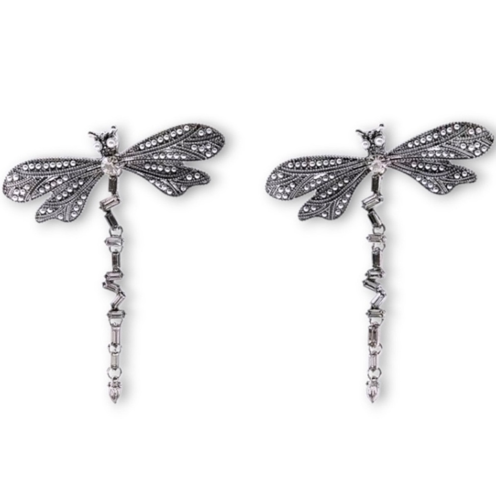 NWT - New In Box Zara Dragonfly Earrings - Brand New in Box - Silver